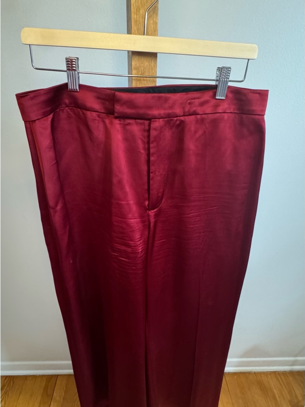Banana Republic Satin Straight-Leg Trousers | Cranberry Ruby | Size 12